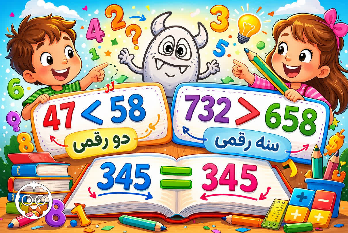 مقایسه عددهای سه رقمی